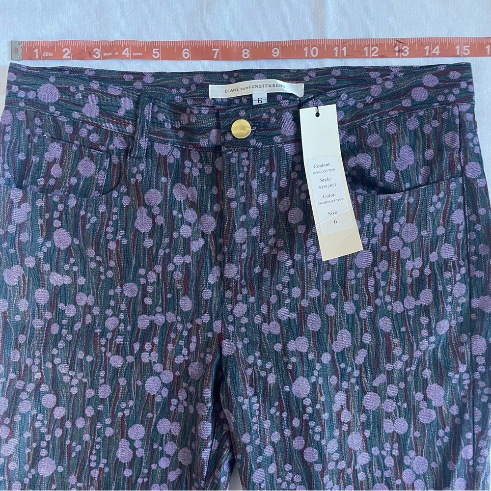 Diane von Furstenberg stripes and dots jeans Women’s 6 Y2K Vintage dead stock - Picture 3 of 7